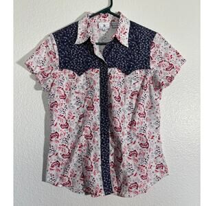 Angel Ranch NWOT Size S Cowgirl Hat Boots Pearl Snap Button-Up Western Shirt